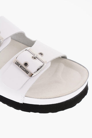 LOVE Leather Sandals with Double Buckle