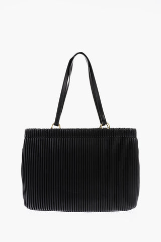 LOVE Pleated Vegan Leather Tote Bag
