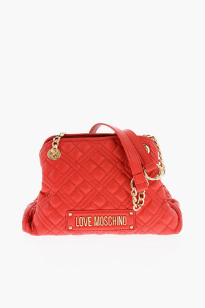 LOVE Quilted Faux Leather Shoulder Bag