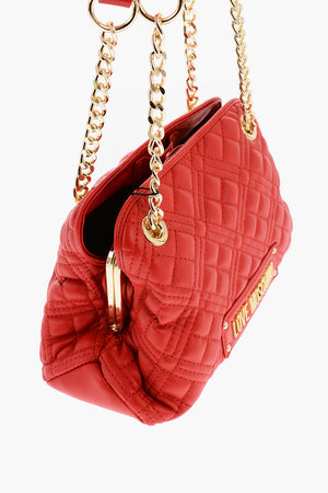 LOVE Quilted Faux Leather Shoulder Bag