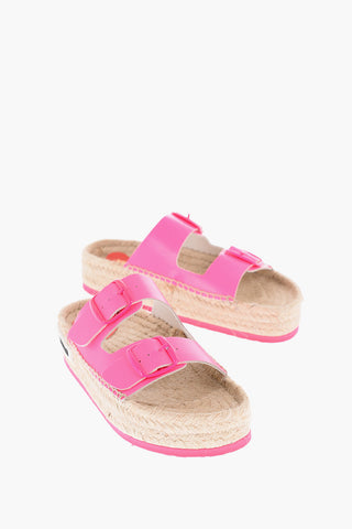 LOVE 5cm Fluo Leather ESPAB35 Sandals with Raffia Sole