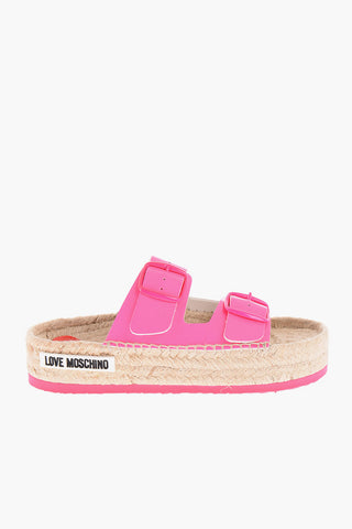 LOVE 5cm Fluo Leather ESPAB35 Sandals with Raffia Sole