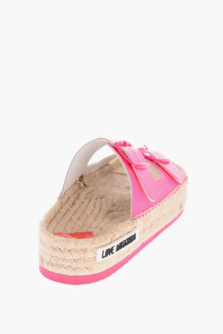 LOVE 5cm Fluo Leather ESPAB35 Sandals with Raffia Sole