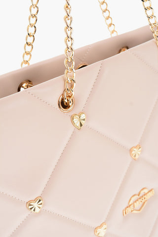 LOVE Faux Leather Quilted Bag with All-Over Hearts