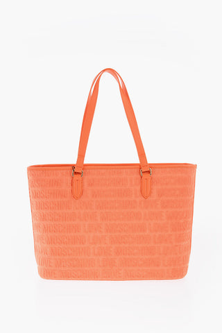 LOVE Faux Leather and Sponge Tote Bag with Embossed Logo