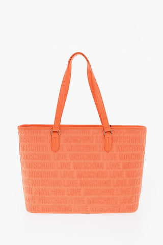 LOVE Faux Leather and Sponge Tote Bag with Embossed Logo