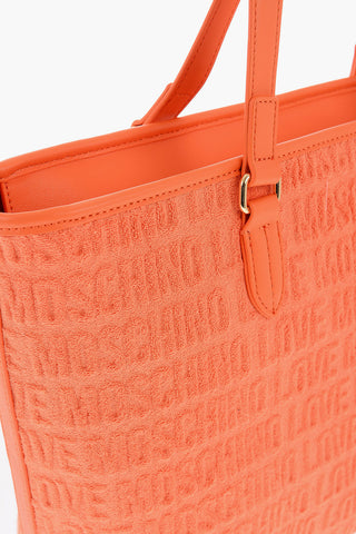 LOVE Faux Leather and Sponge Tote Bag with Embossed Logo