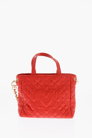 LOVE Quilted Mini Faux Leather Bag with Matching Pouch