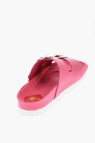 LOVE Silver Double Buckle Letaher BIRKI40 Sandals