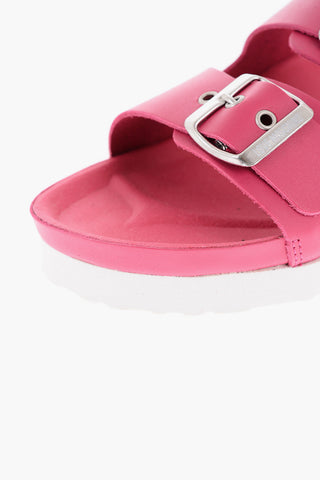 LOVE Silver Double Buckle Letaher BIRKI40 Sandals