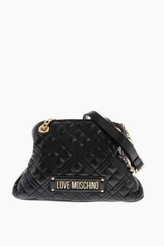 LOVE Mini Borsa a Spalla Trapuntata con Logo Dorato