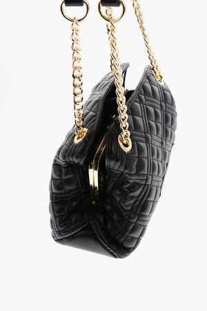 LOVE Mini Borsa a Spalla Trapuntata con Logo Dorato