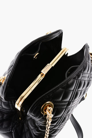 LOVE Mini Borsa a Spalla Trapuntata con Logo Dorato