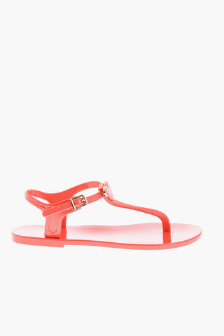 LOVE Solid Color GOMMA10 Thong Sandals With Heart Shaped Charm