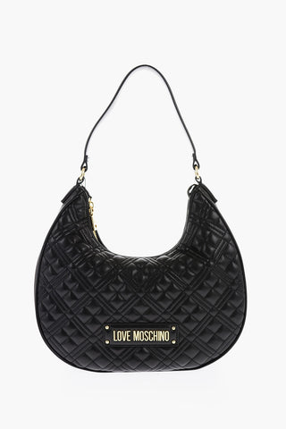 LOVE Quilted Faux Leather Hobo Bag