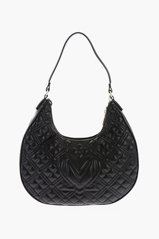 LOVE Quilted Faux Leather Hobo Bag