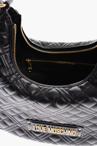 LOVE Quilted Faux Leather Hobo Bag
