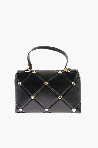 LOVE Faux Leather Quilted Bag with All-Over Hearts