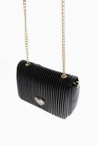 LOVE Schultertasche aus Eco-Leder mit Goldkette