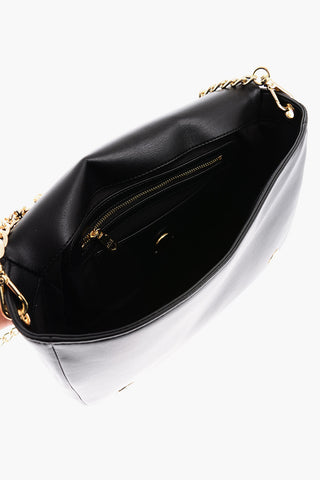 LOVE Schultertasche aus Eco-Leder mit Goldkette