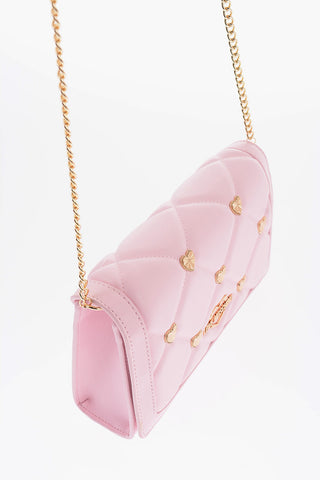 LOVE Faux Leather Quilted Bag Embelished With Golden Hearts