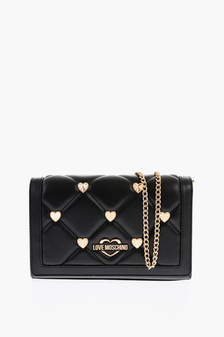 LOVE Quilted Faux Leather Bag with Golden Details