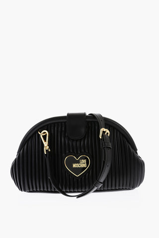 LOVE Pleated Mini Faux Leather Bag