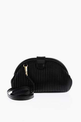 LOVE Pleated Mini Faux Leather Bag