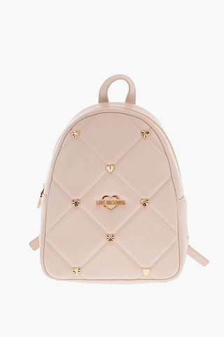 LOVE Quilted Backpack with Embellished Charm