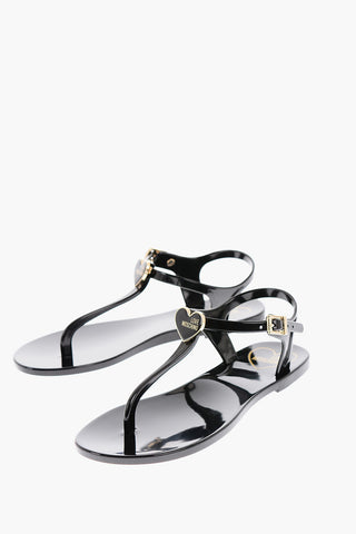 LOVE Golden Trimmings Pvc Thong Sandals