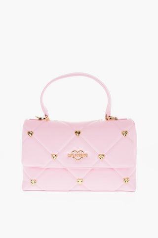 LOVE Faux Leather Quilted Bag with All-Over Heart