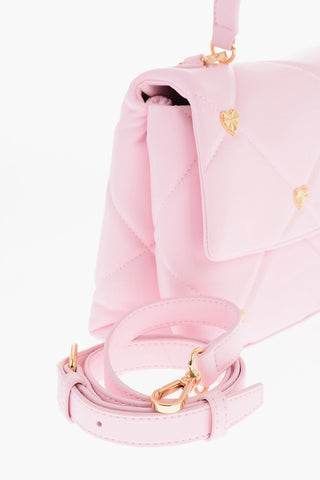 LOVE Faux Leather Quilted Bag with All-Over Heart