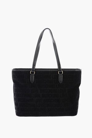 LOVE Borsa Tote in Spugna ed Ecopelle con Logo in Rilievo