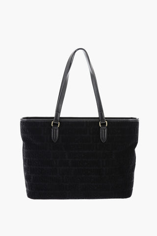 LOVE Borsa Tote in Spugna ed Ecopelle con Logo in Rilievo