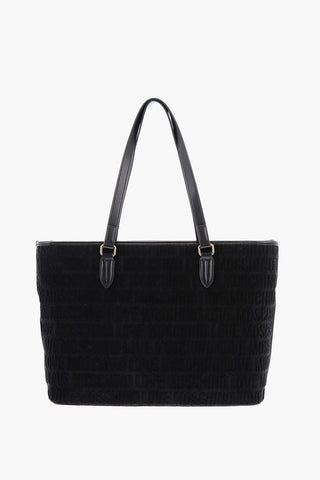 LOVE Borsa Tote in Spugna ed Ecopelle con Logo in Rilievo