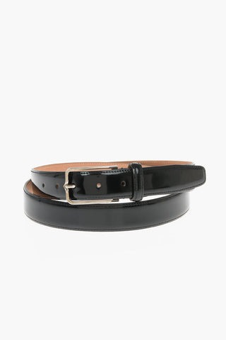 Metal Buckle Patent Leather Belt