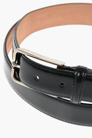 Metal Buckle Patent Leather Belt