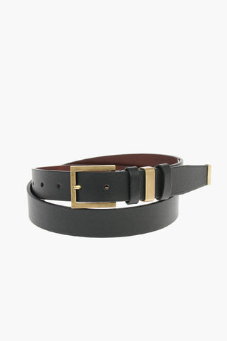 Brass Buckle Leather Belt