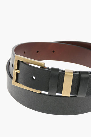 Brass Buckle Leather Belt