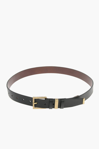 Brass Buckle Leather Belt