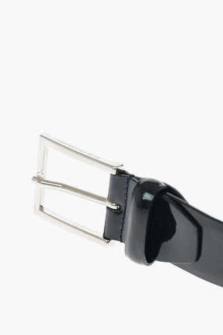 CC COLLECTION Metal Buckle Patent Leather Belt