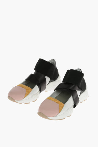 Leather PAM Slip On Sneakers with Elastic Insert
