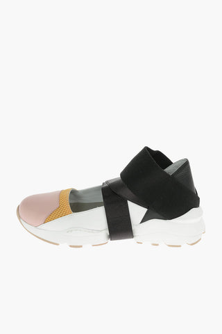 Leather PAM Slip On Sneakers with Elastic Insert