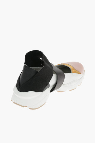 Leather PAM Slip On Sneakers with Elastic Insert