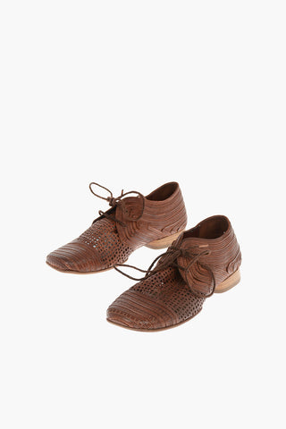 Perforated Leather Square Toe PASOLINI Derby shoes