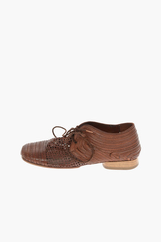 Perforated Leather Square Toe PASOLINI Derby shoes