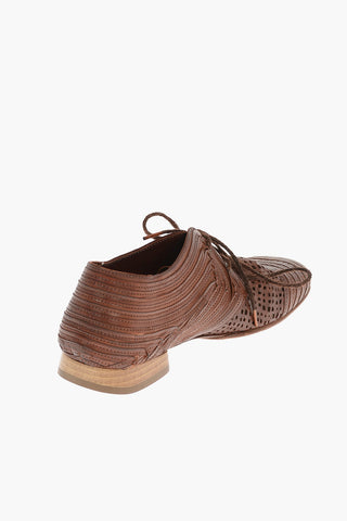Perforated Leather Square Toe PASOLINI Derby shoes