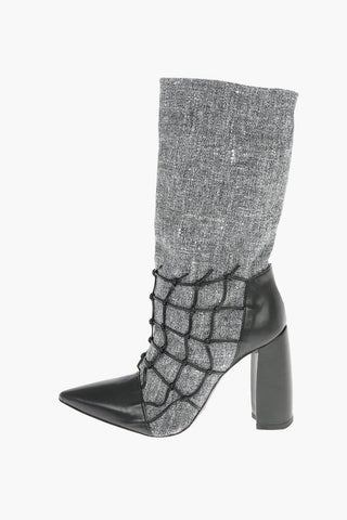 Cut Out Details Leather JOYCE/PIRANDELLO Sock Boots 11cm