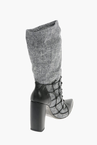 Cut Out Details Leather JOYCE/PIRANDELLO Sock Boots 11cm