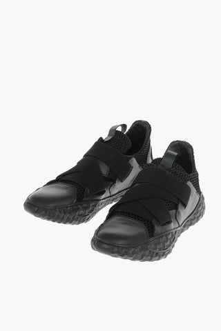 Leather and Fabric SIDNEY/LIMA Sneakers with Elastic Inserts